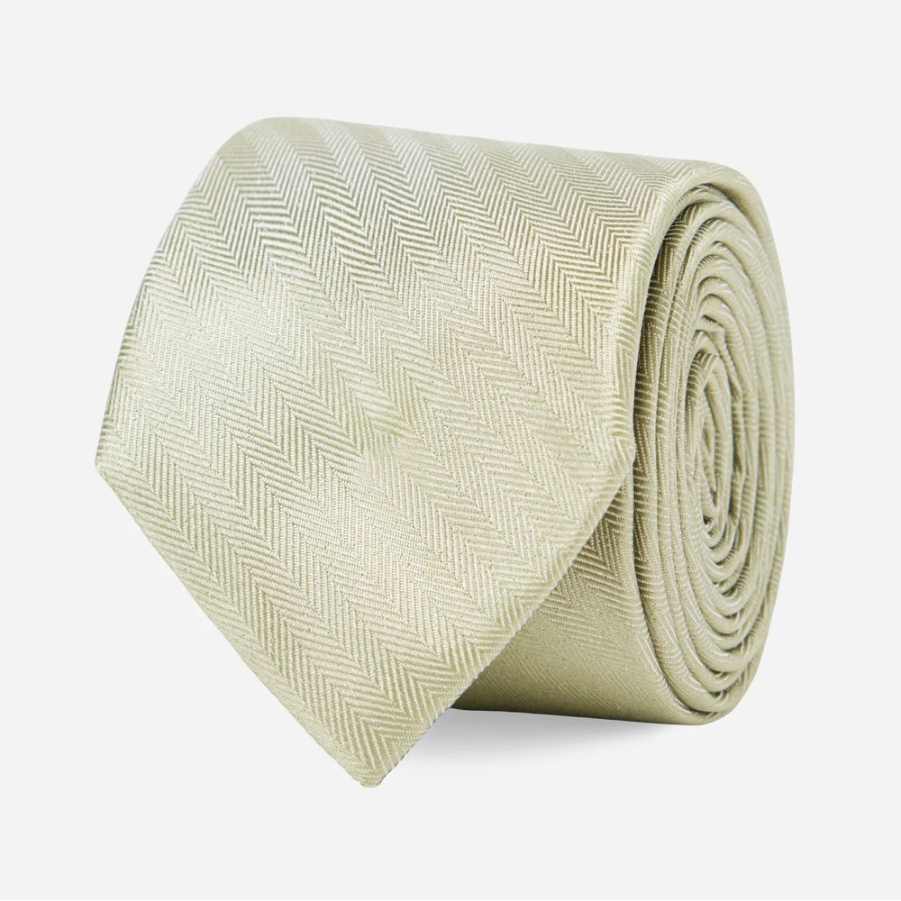 Mumu Weddings - Desert Solid Moss Green Tie × 1